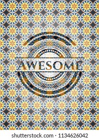 Awesome arabic emblem background. Arabesque decoration.