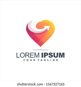 awesome arrow heart logo design