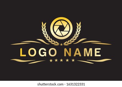 Awesome artistic professional  golden Laurel wreaths logo design template suitable for Print, Digital, Banner, Icon, Apps, print T-Shirts and Other Marketing Material Purpose