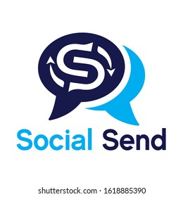 Awesome artistic professional Social Send logo design template suitable for Print, Digital, Icon, Apps, print T-Shirts and Other Marketing Material Purpose  
