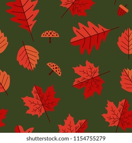 Awesome autumn floral seamless pattern