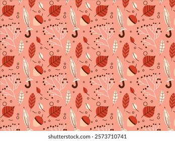 awesome Autumn seamless pattern design on lite background