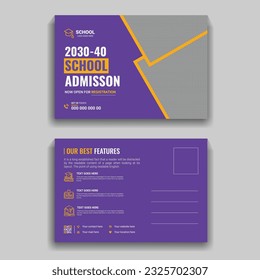 Awesome Back To School Post Card Design Template For Your School Admission