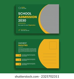 Awesome Back To School Post Card Design Template For Your School Admission