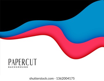 awesome background of wavy papercut layers