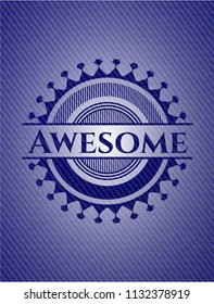 Awesome badge with jean texture