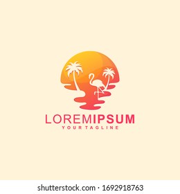 Magnífico vector con logotipo Beach Premium