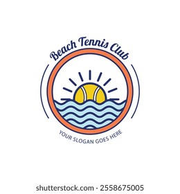 Awesome beach sea logo design Royalty Free Vector Image