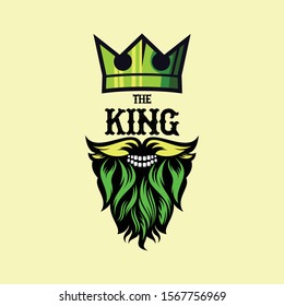 Awesome bearded man logo design Premium Vector
