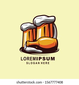 awesome beer logo design illustration