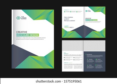 Awesome Bi Fold Brochure Template Design vector or magazine cover design and Brochure Cover Design.