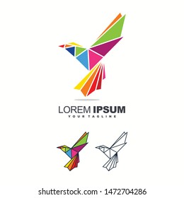 awesome bird color logo design