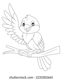 Awesome bird coloring page for kids