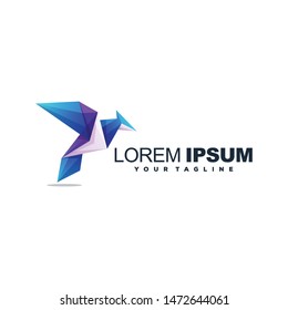 awesome bird gradient logo design