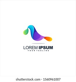 awesome bird gradient logo design