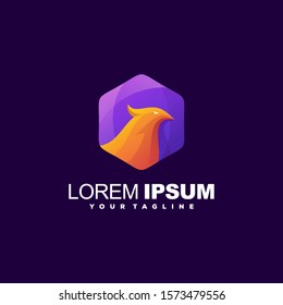 awesome bird gradient logo design