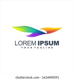 awesome bird gradient logo design