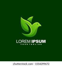 awesome bird leaf logo design
