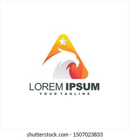 awesome bird triangle logo design