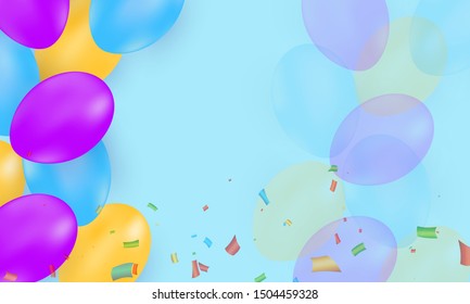 Awesome birthday balloon With  elegant effect background Vector