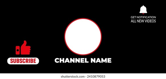 awesome black colour youtube banner fram. cover design