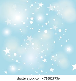 Awesome blue abstract background with stars and dots.