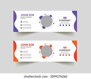 Awesome blue and red gradient  email signature design