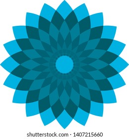 Awesome blue vector flower design 