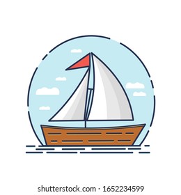 awesome boat Icon Vector Illustration