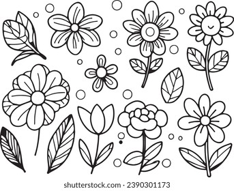 Awesome Botanical flower line art