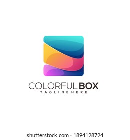Buzón alucinante Logotipo Vector de diseño de gradiente colorido