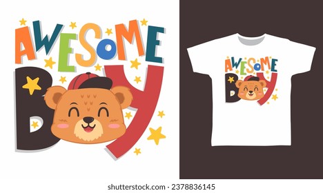 Awesome Boy Typography tshirt art fashion design.