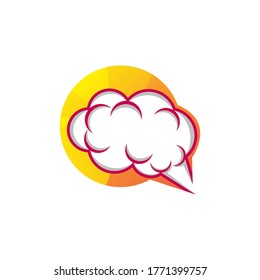 awesome brain color logo vector illustrator