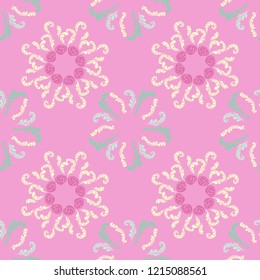Awesome branches elegant seamless floral motif pattern, stylized flowers organic print, vector ornate background. Classic floral stylized organic seamless fabric vector with flowers and twigs.