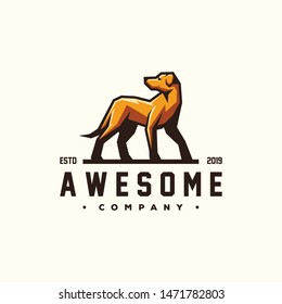 awesome brown dog logo design