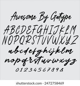 Awesome Brush is a unique textured brush font, because this brush font is made digitally. contemporary approach to design, and has underlines and also has several ligatures.