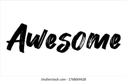 awesome Brush writing Typographic Text on White Background