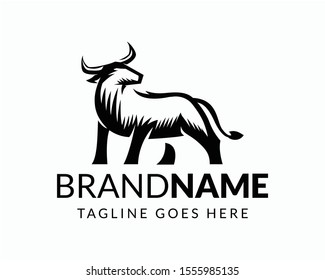 Awesome Bull Logo Design Vector Template