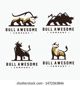 awesome bull package logo design