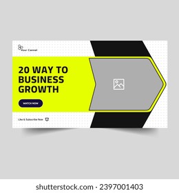 Awesome business video thumbnail banner design template, fully editable vector eps 10 file format