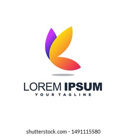 awesome butterfly gradient logo design