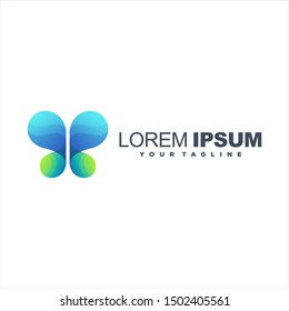 awesome butterfly gradient logo design