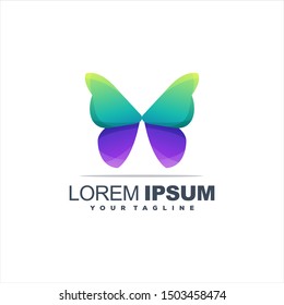 awesome butterfly gradient logo design