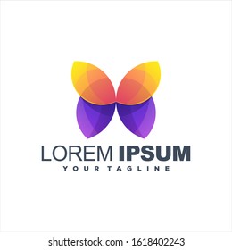 awesome butterfly gradient logo design