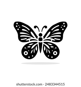 Awesome butterfly illustration with silhouette art