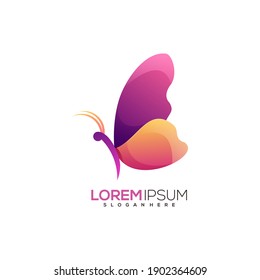 Awesome butterfly Logo Colorful Abstract Vector Design