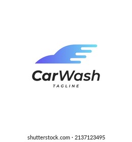 impresionante logotipo de gradiente de lavado de coches, diseño de logotipo de deportes de coches frescos