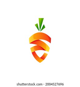 awesome carrot logo design vector premium