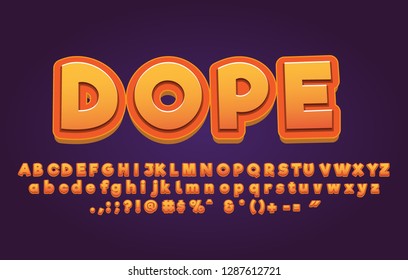 Awesome cartoon alphabet vector design poster