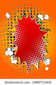 Awesome Cartoon Background, comic book abstract backdrop. Retro vector comics pop art design illustration.